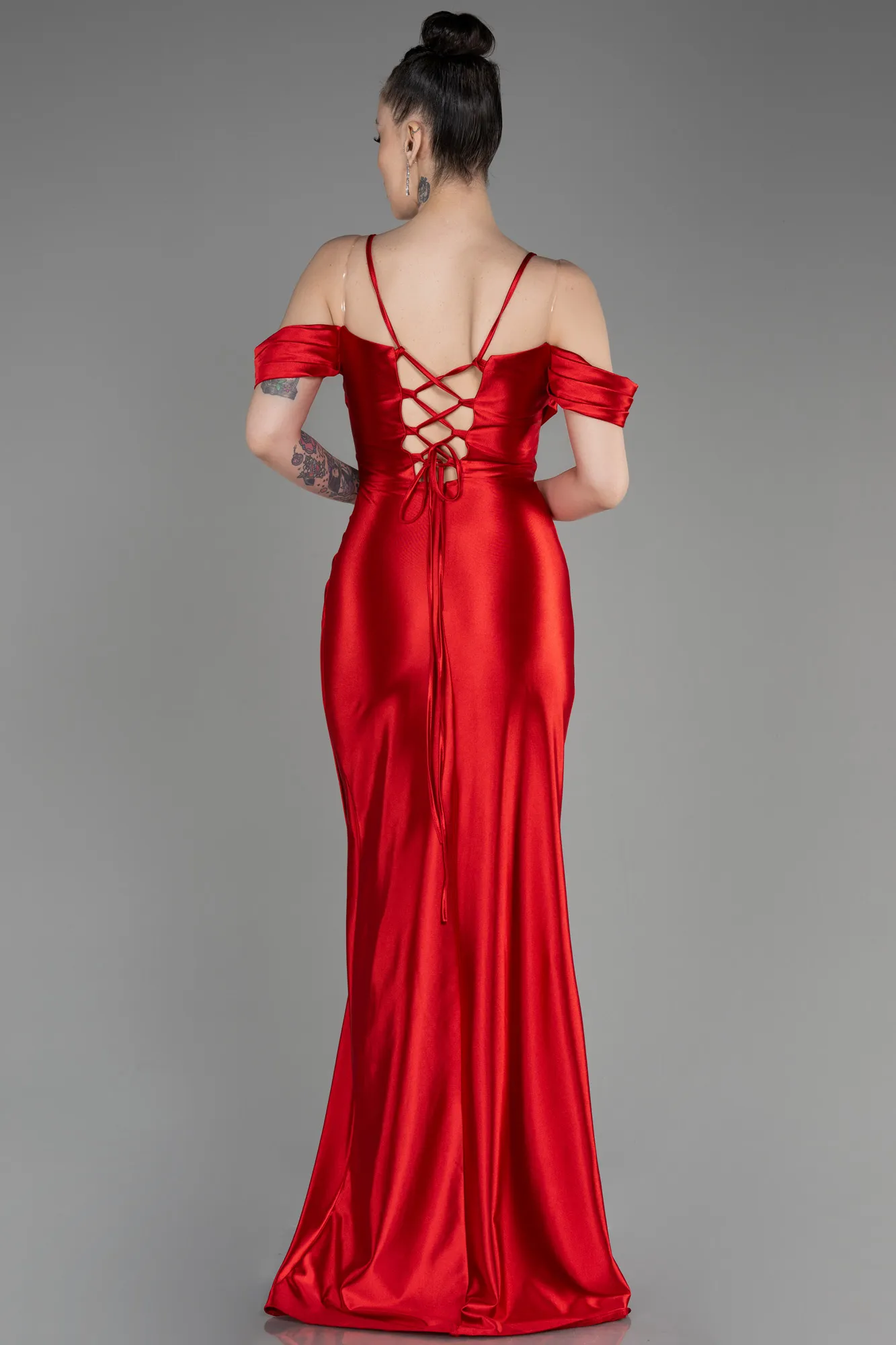 Robe de Soirée Longue Rouge ABU3840