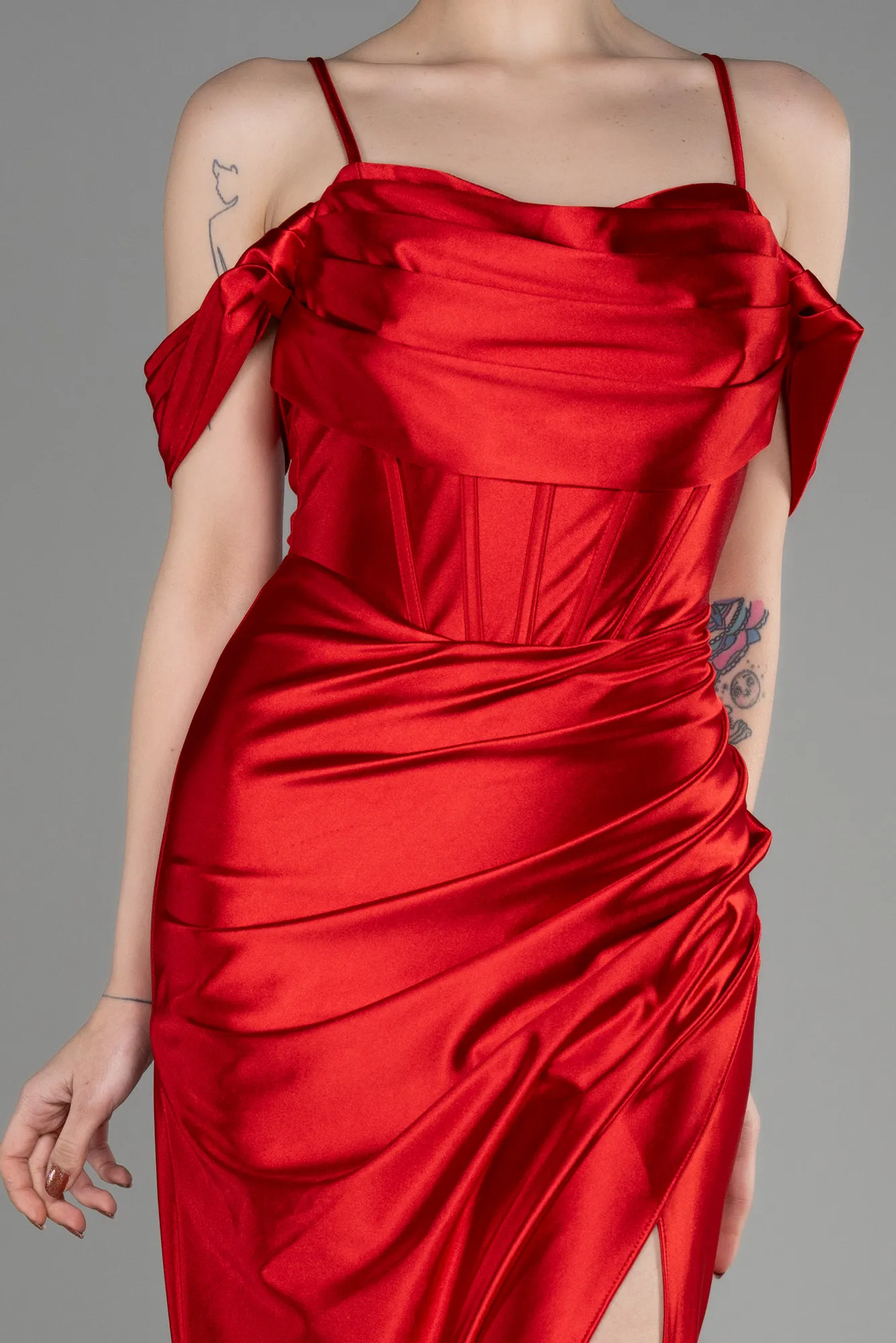 Robe de Soirée Longue Rouge ABU3840