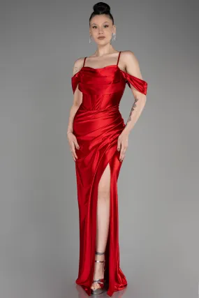 Robe de Soirée Longue Rouge ABU3840