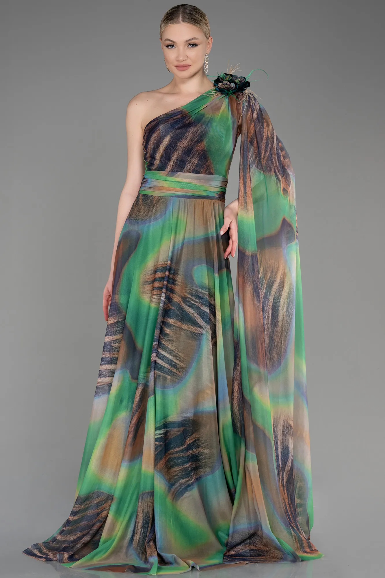 Robe de Soirée Longue Vert ABU3890