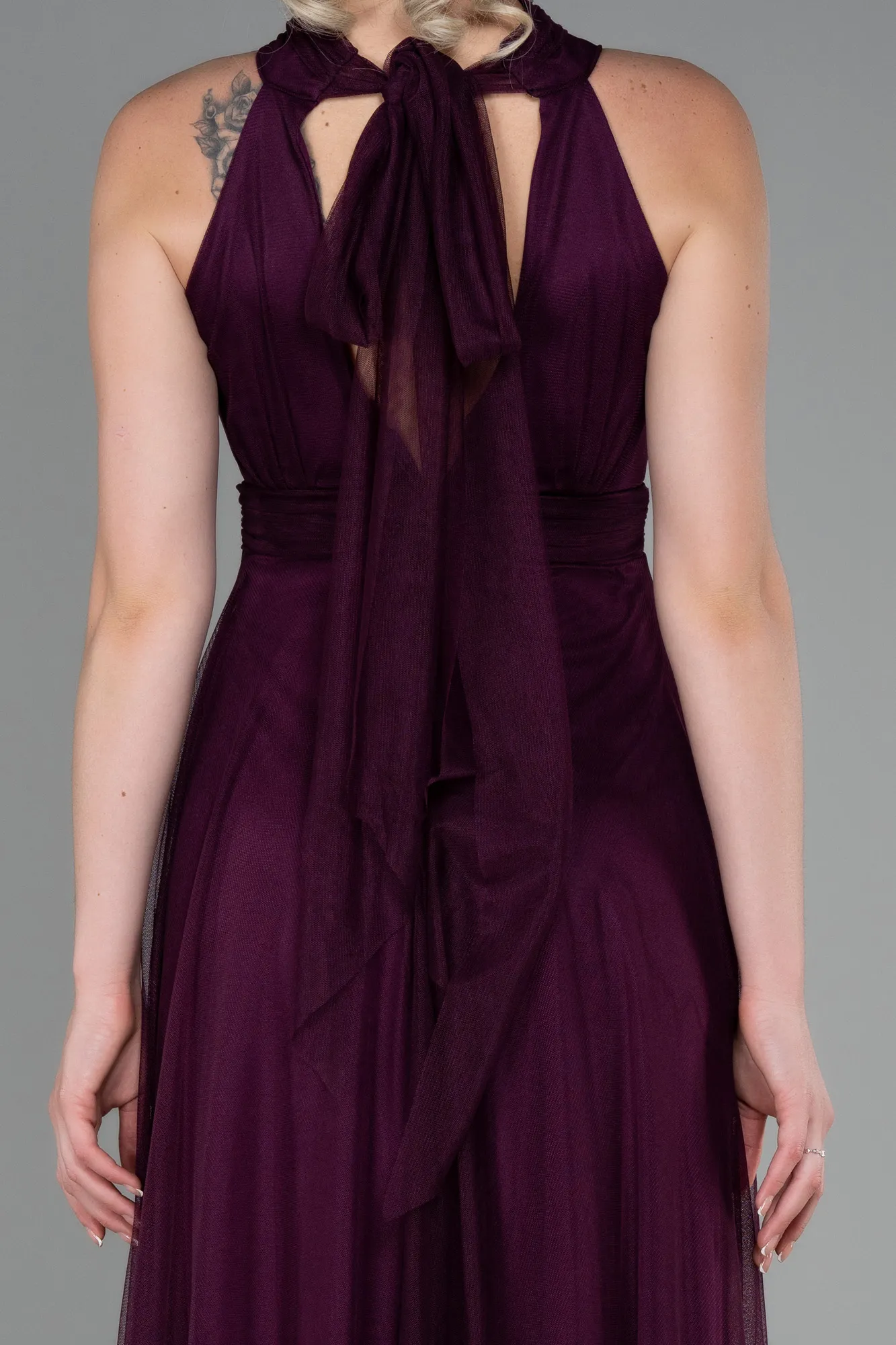 Robe de Soirée Longue Violet Foncé ABU3252