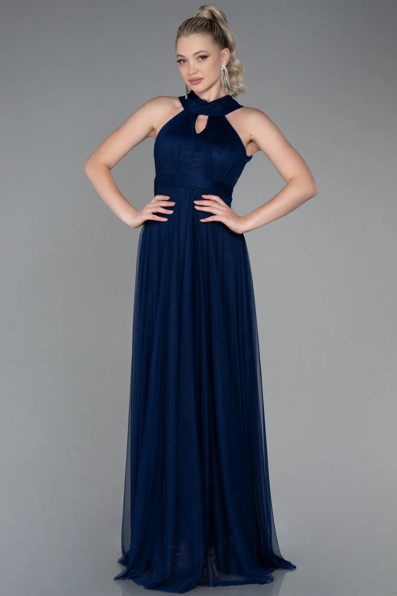 Robe de Soirée Longue Violet Foncé ABU3252