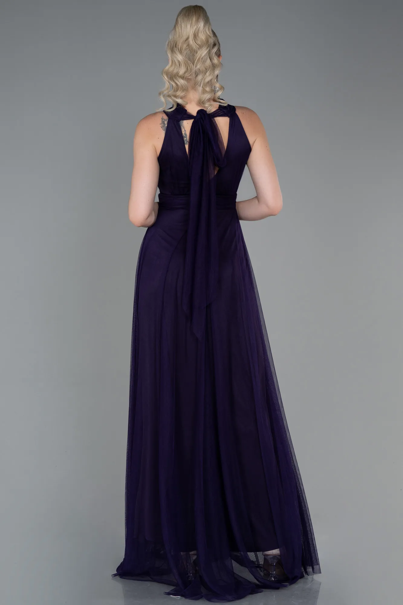 Robe de Soirée Longue Violet Foncé ABU3252