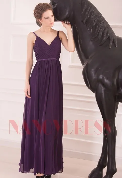 Long purple evening gown