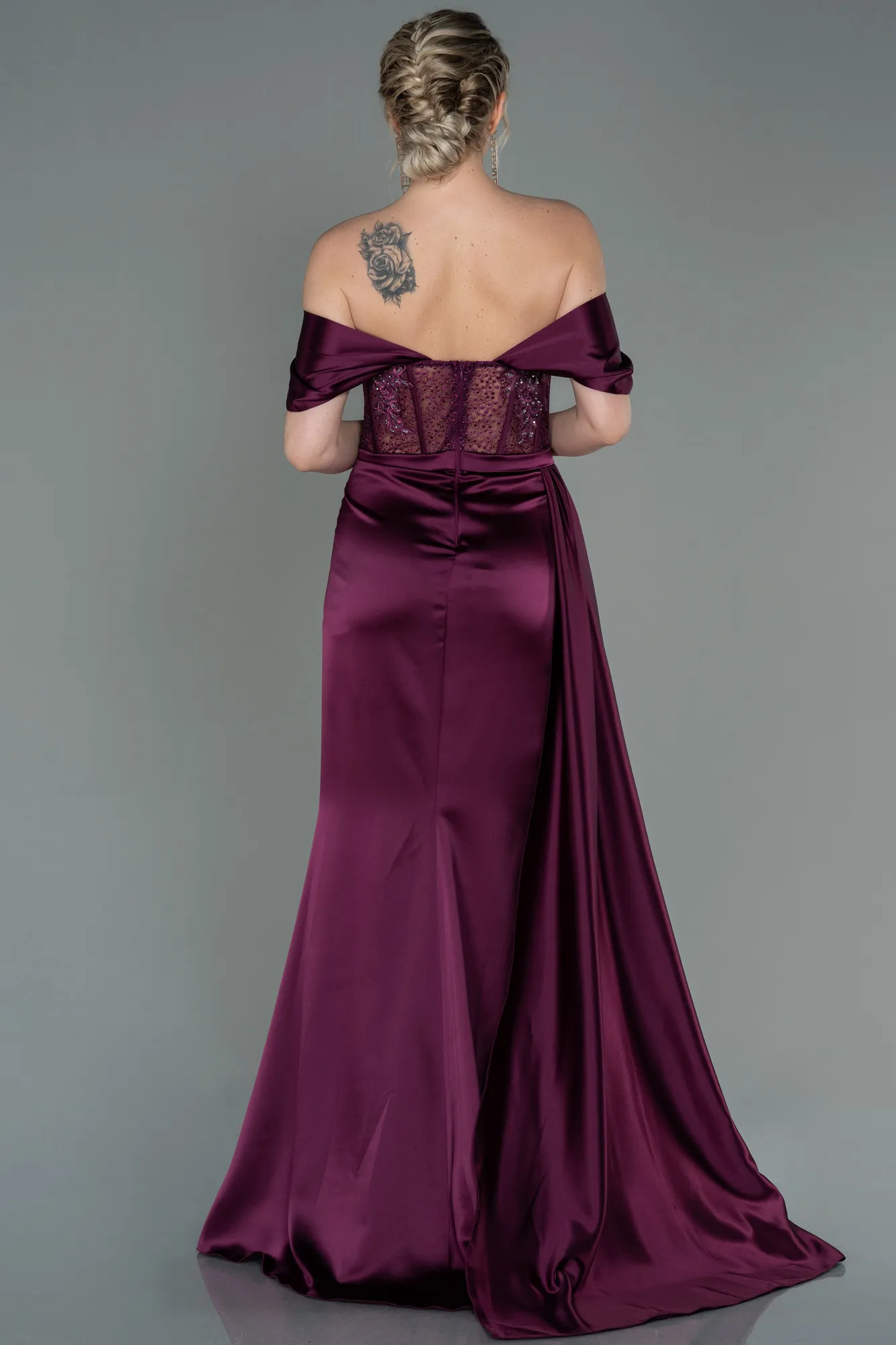 Robe De Soirée Satin Longue Menthe ABU3997