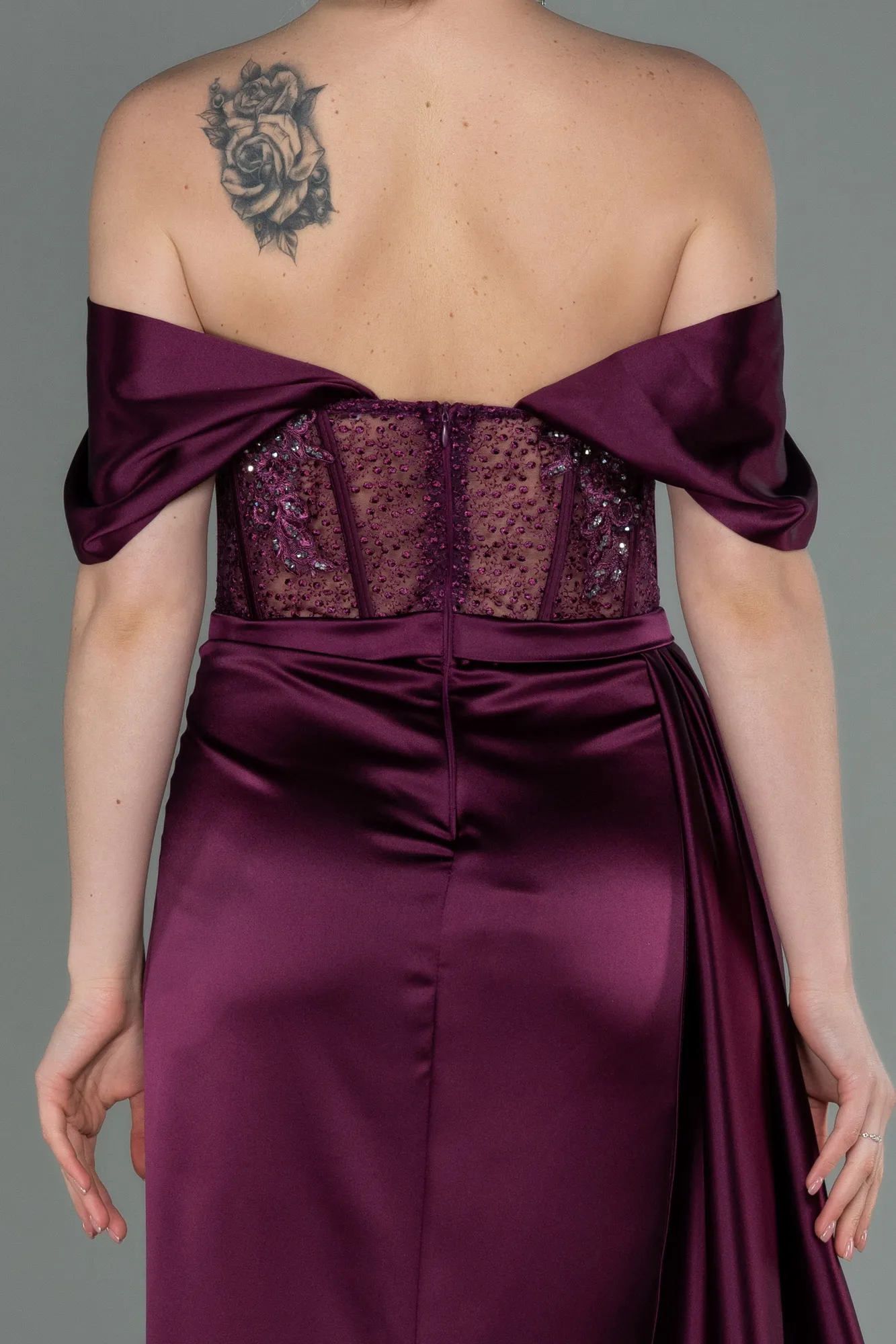 Robe De Soirée Satin Longue Menthe ABU3997