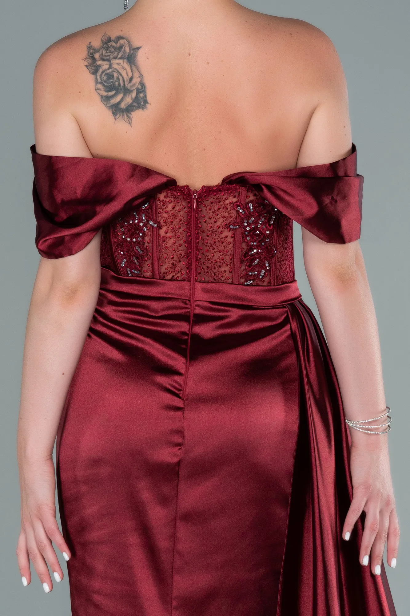 Robe De Soirée Satin Longue Menthe ABU3997