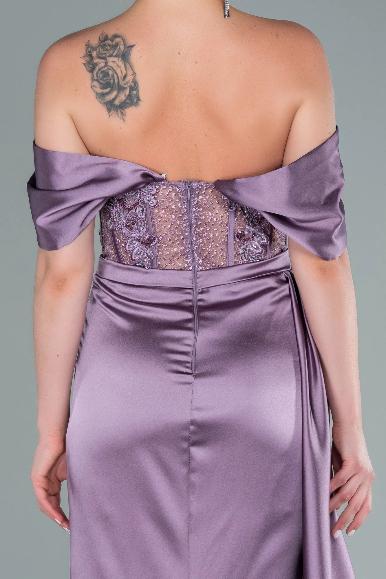 Robe De Soirée Satin Longue Menthe ABU3997