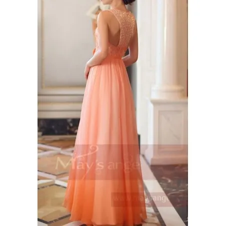 orange long evening gown L704