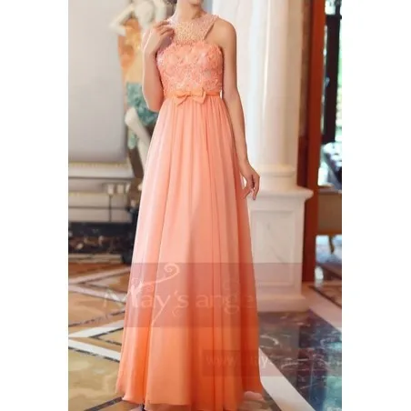 orange long evening gown L704