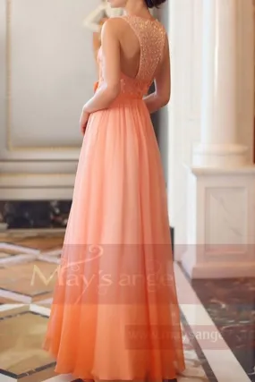 orange long evening gown L704