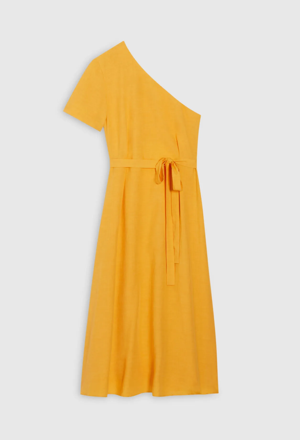 Robe midi asymétrique jaune | Claudie FR