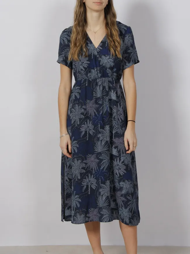 Robe midi fendu missa bleu marine femme - Teddy Smith | wimod