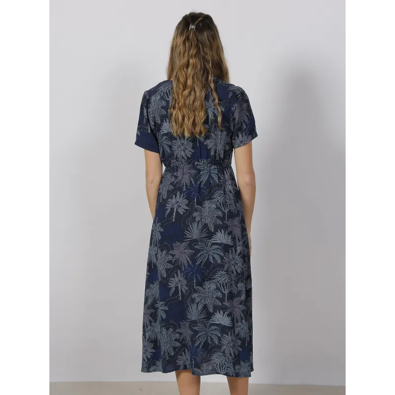 Robe midi fendu missa bleu marine femme - Teddy Smith | wimod