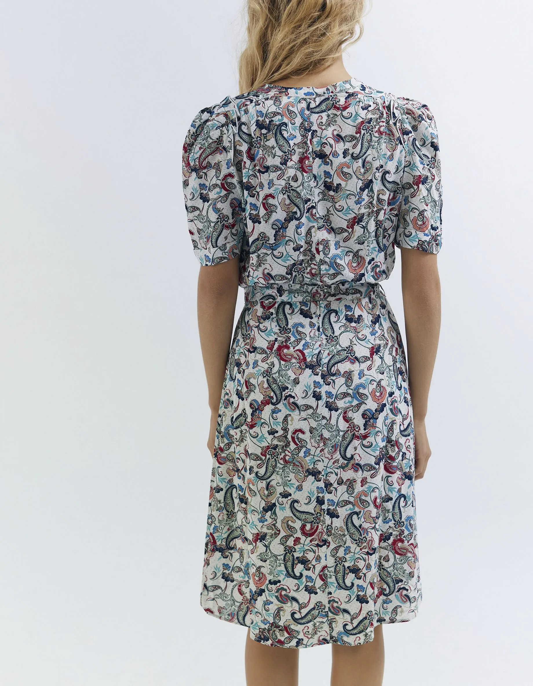 Midi Floral Cashmere Print Women's Dress