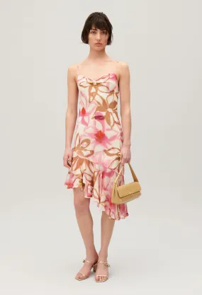 Midi silk printed dress by Claudie FR.