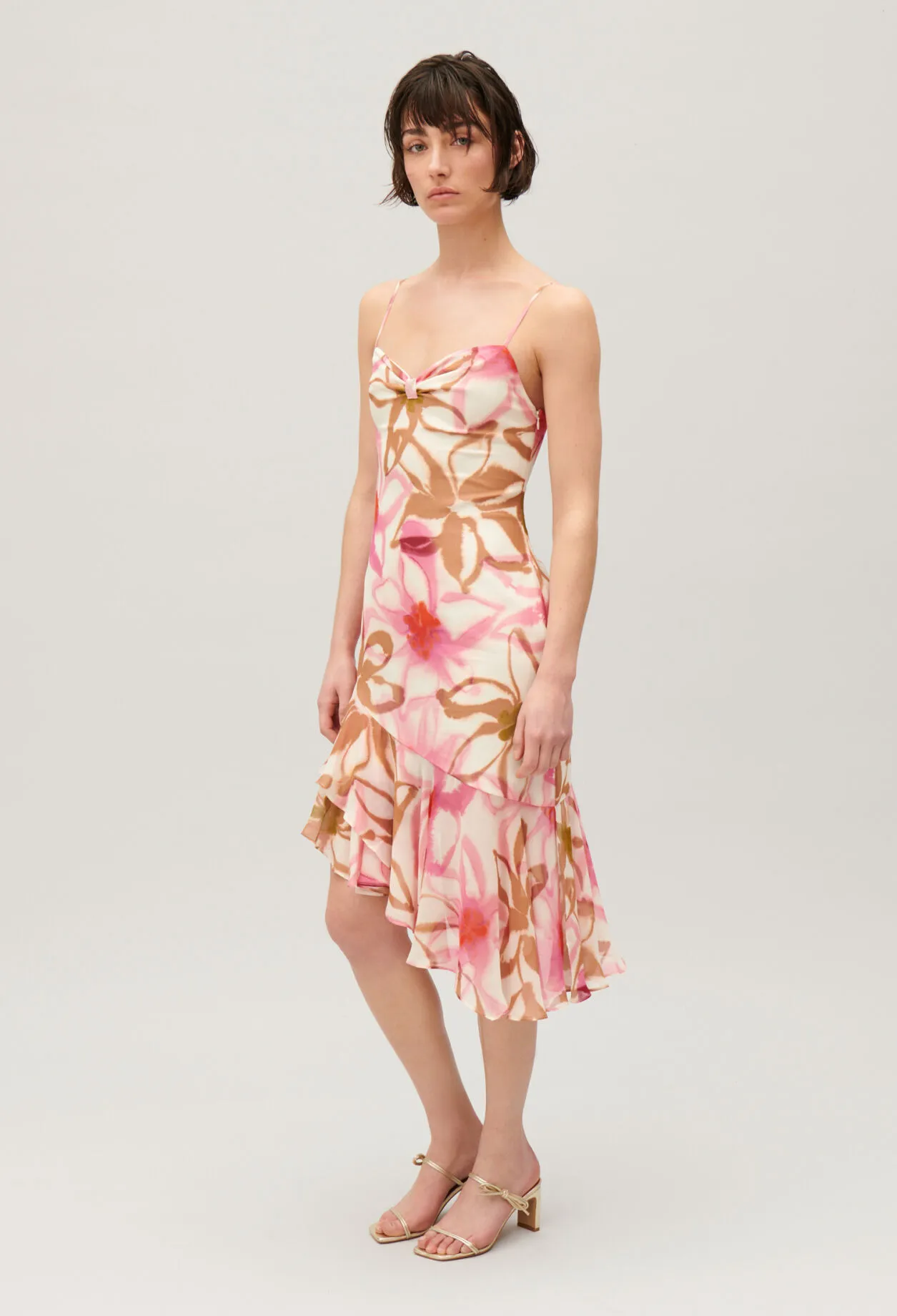 Midi silk printed dress by Claudie FR.