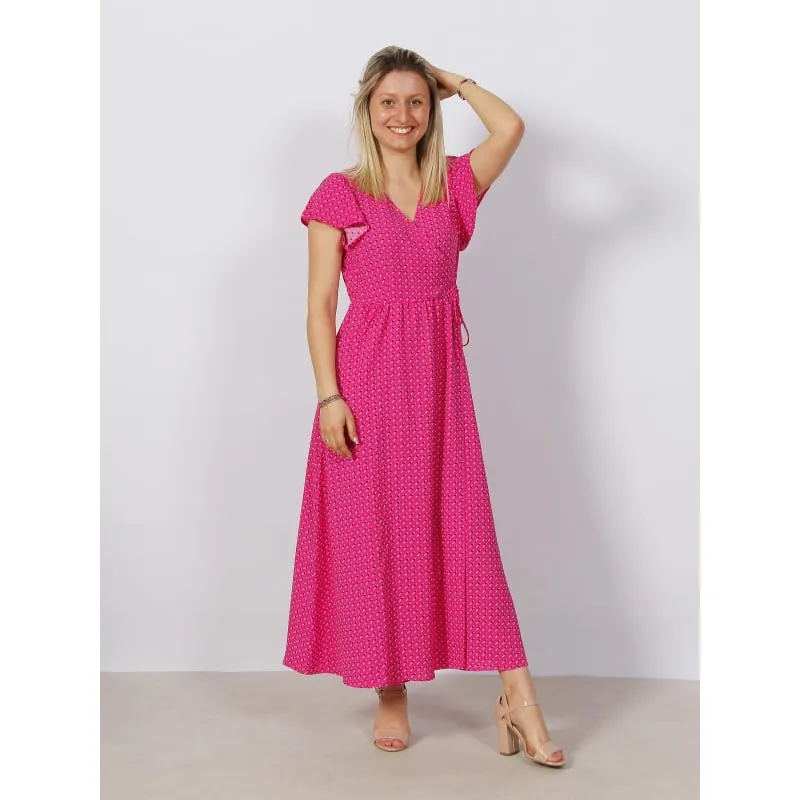 Robe portefeuille midi à pois naomi rose femme - Only | wimod