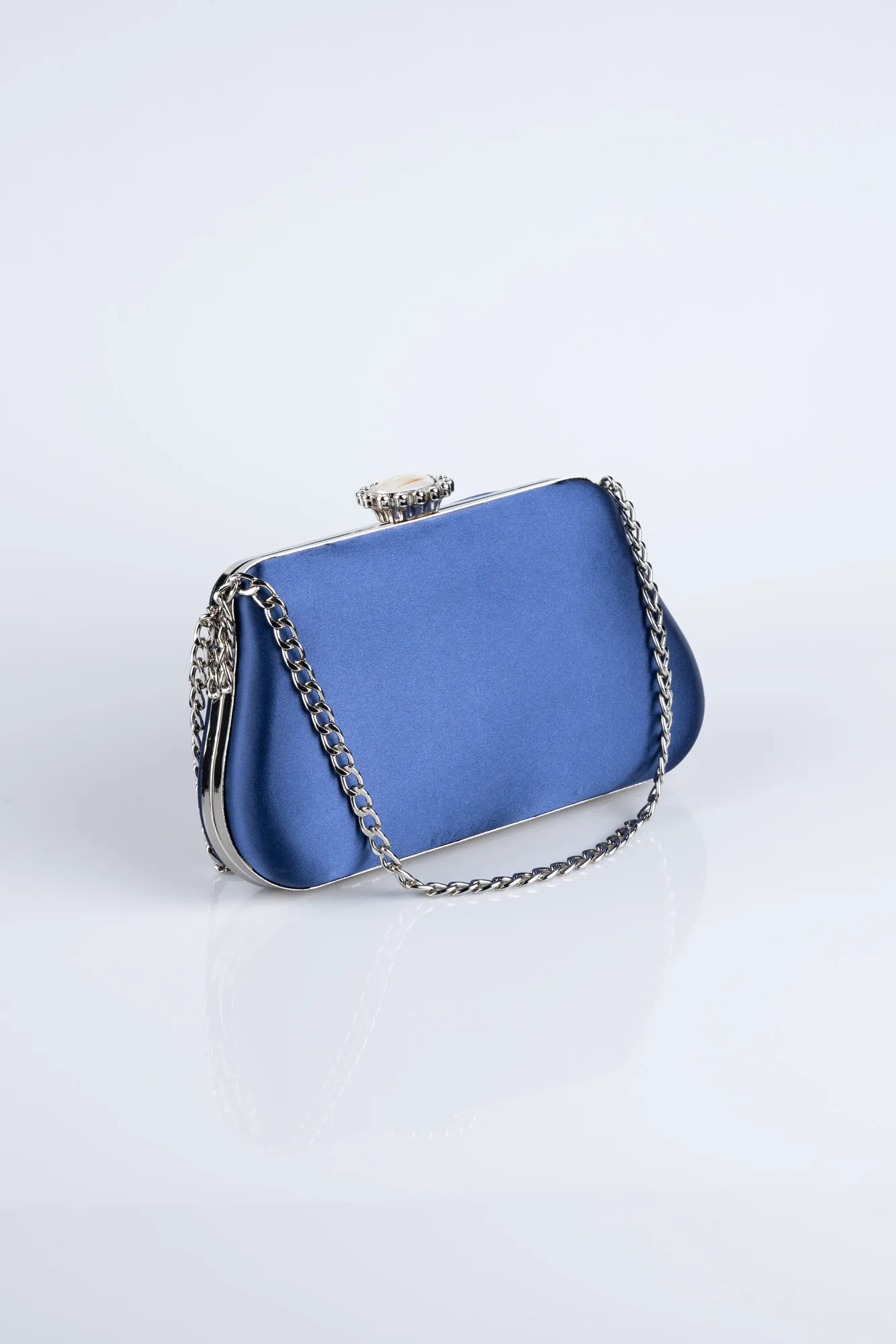 Sac de Soirée Luxe Satin Bleu Marine SH834