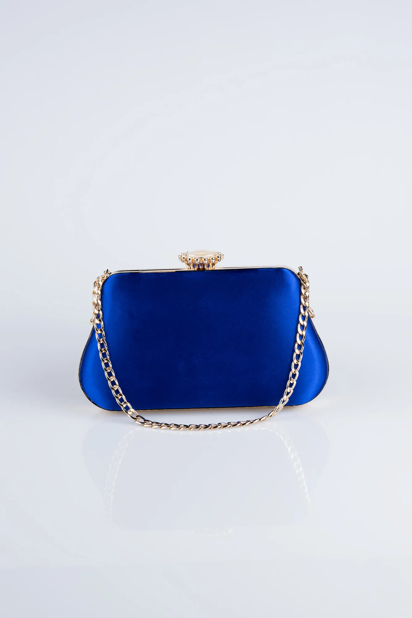 Sac de Soirée Luxe Satin Bleu Marine SH834