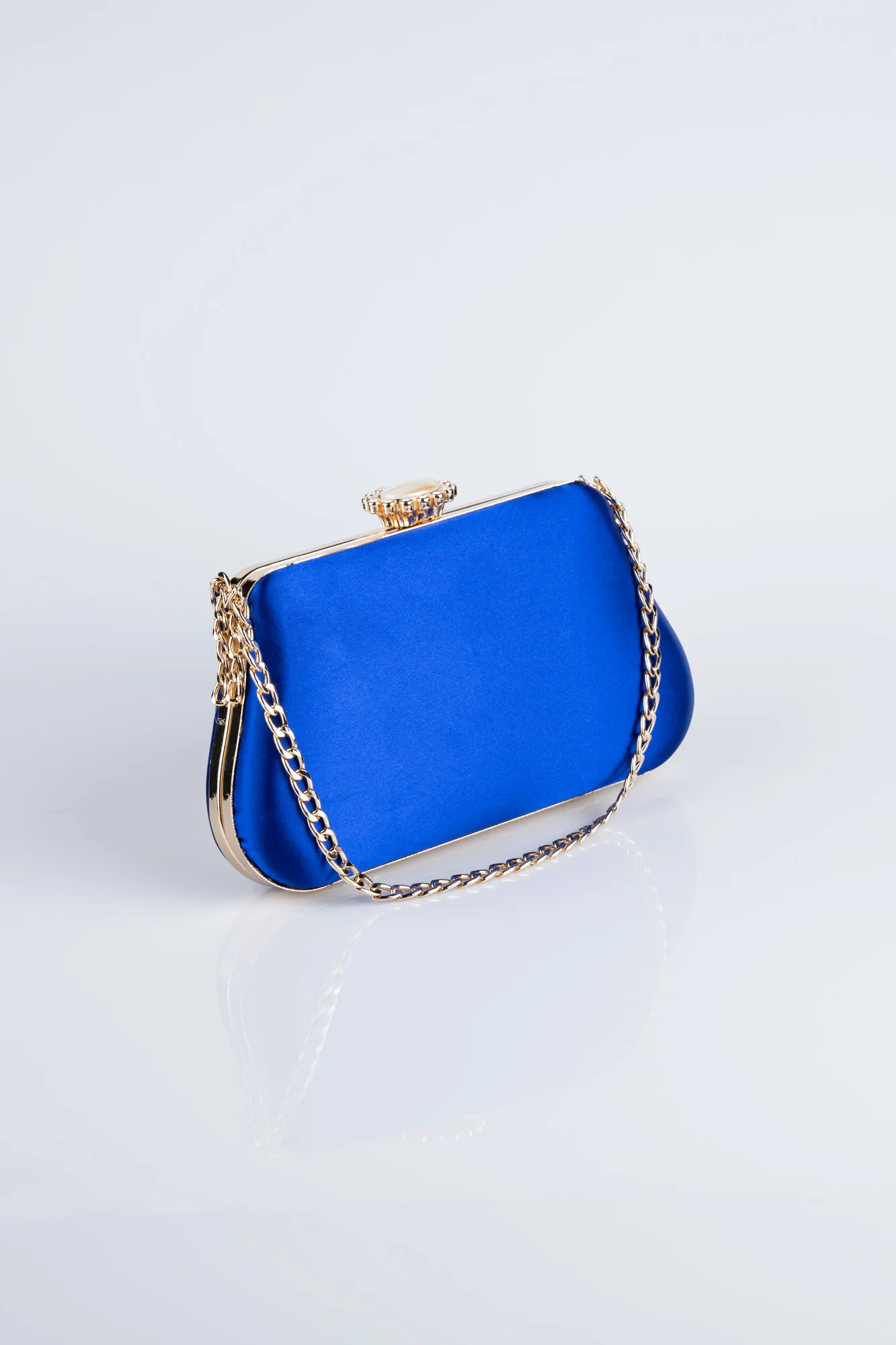 Sac de Soirée Luxe Satin Bleu Marine SH834