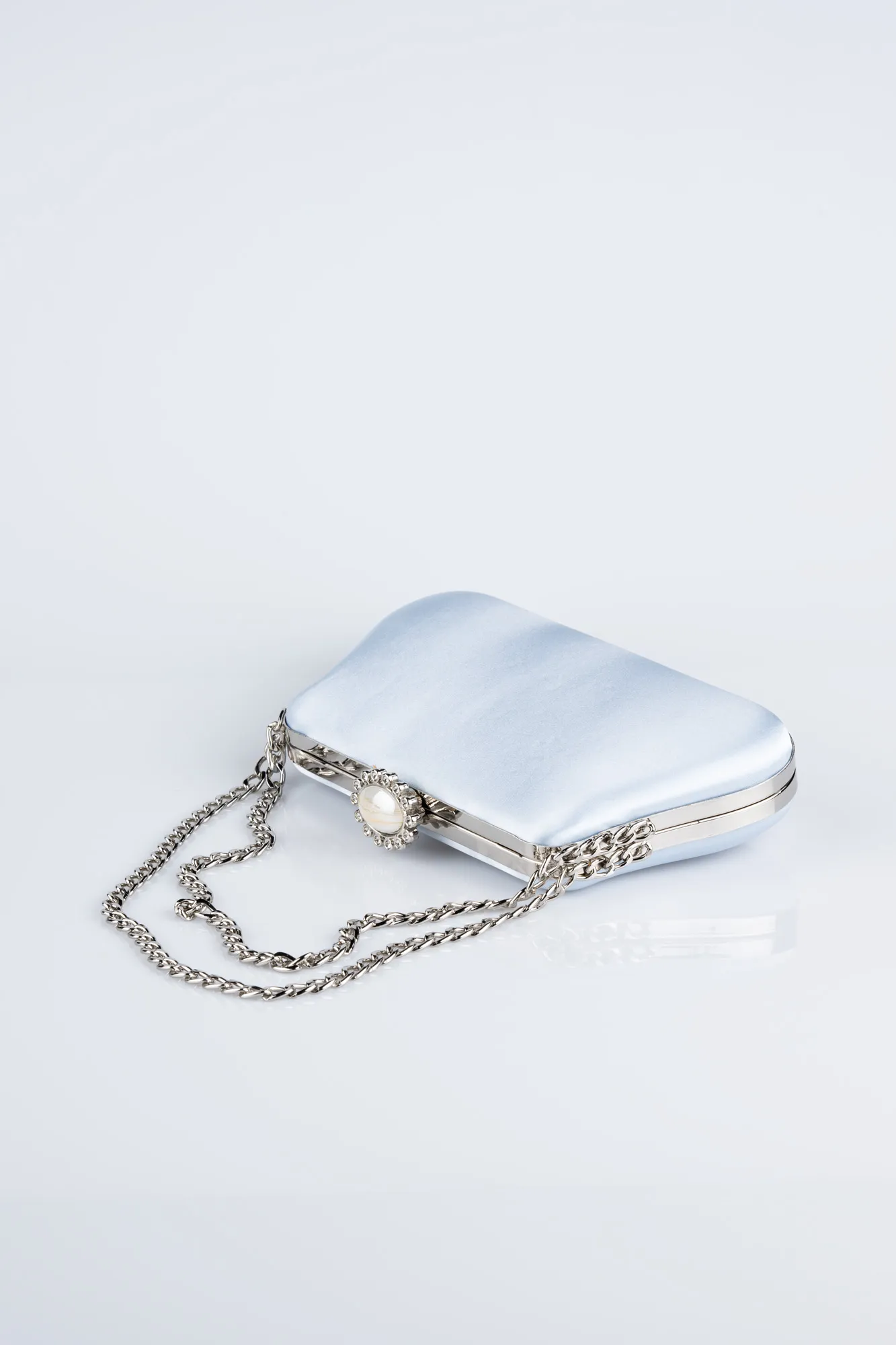 Sac de Soirée Luxe Satin Bleu Marine SH834