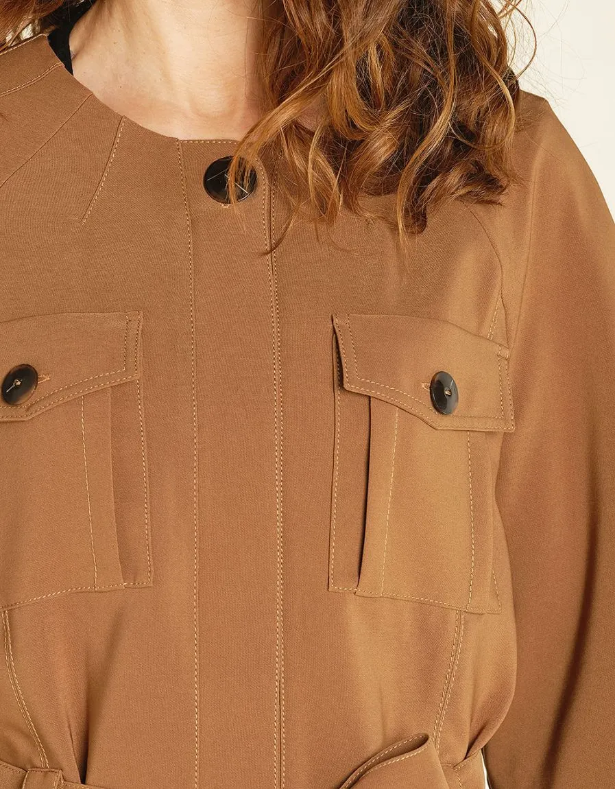 Safari Jacket in Camel - Jackets