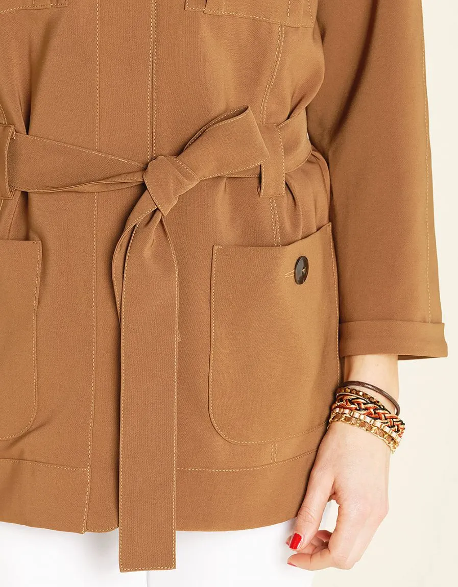 Safari Jacket in Camel - Jackets