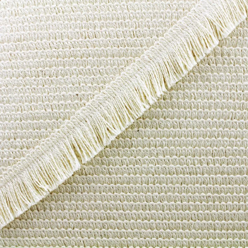 Sage Ecru Fringed Ribbon Trim