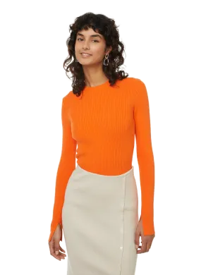 Cotton Ribbed Pullover - Orange, 1865 Collection