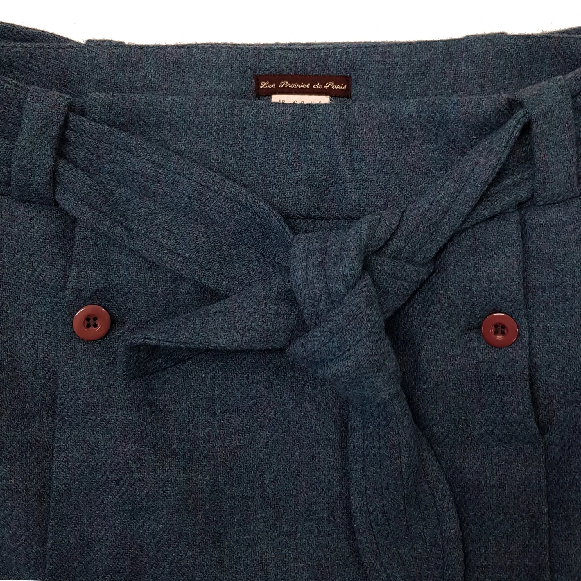 Short blue tweed wool skirt Les Prairies de Paris T 3