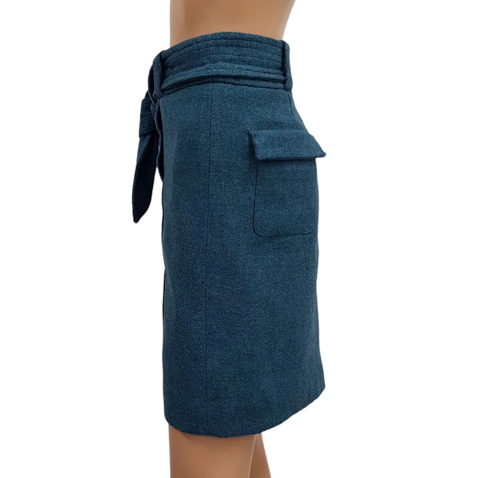 Short blue tweed wool skirt Les Prairies de Paris T 3