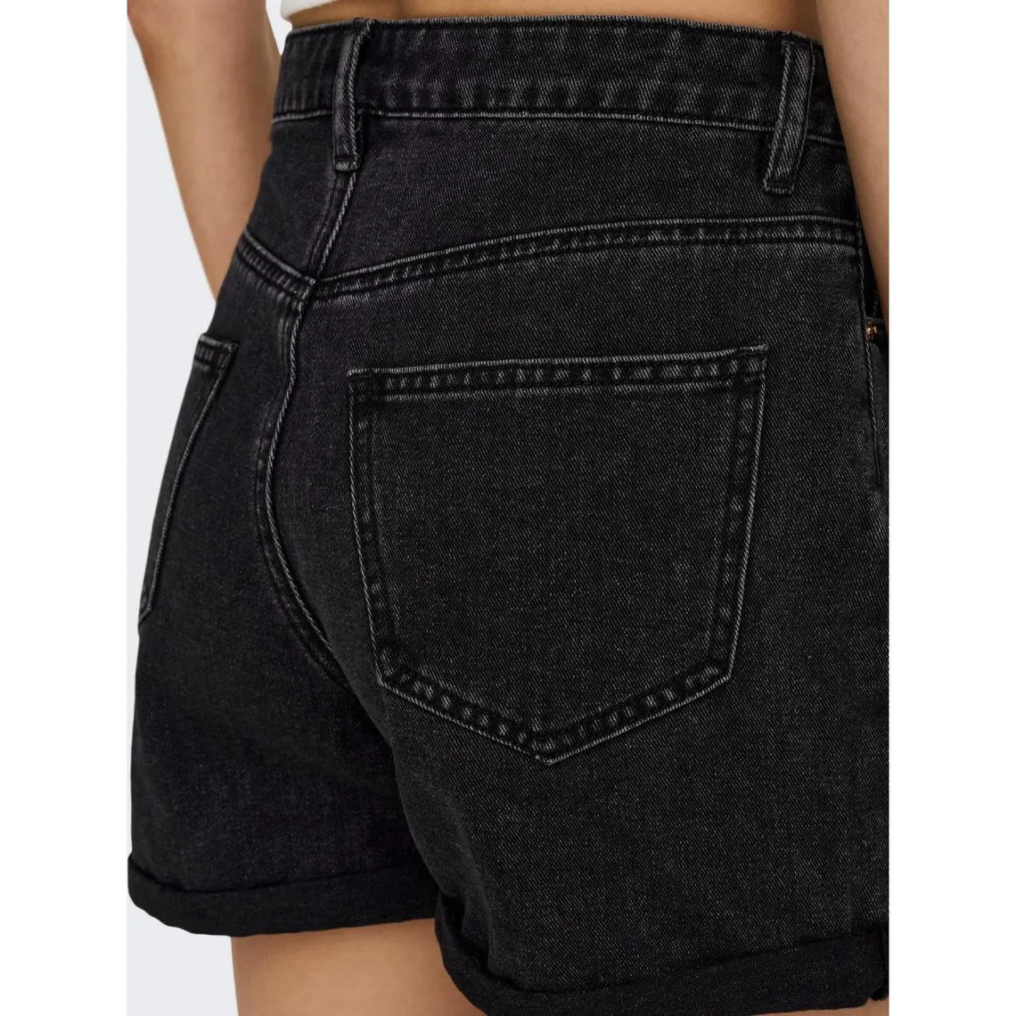 Black Mid-thigh Denim Shorts Isla | 3 Suisses