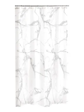 Shower Curtain Marble Design - White