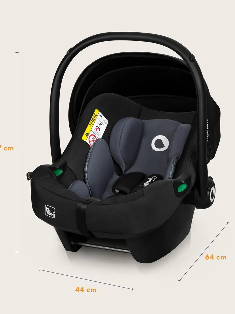 LIONELO Astrid i-Size car seat - 40-87 cm - From 0 to 13 kg - Group 0+ - Black Grey