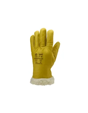 Stylish Fur-Lined Acrylic Gloves for Cold Weather Work.