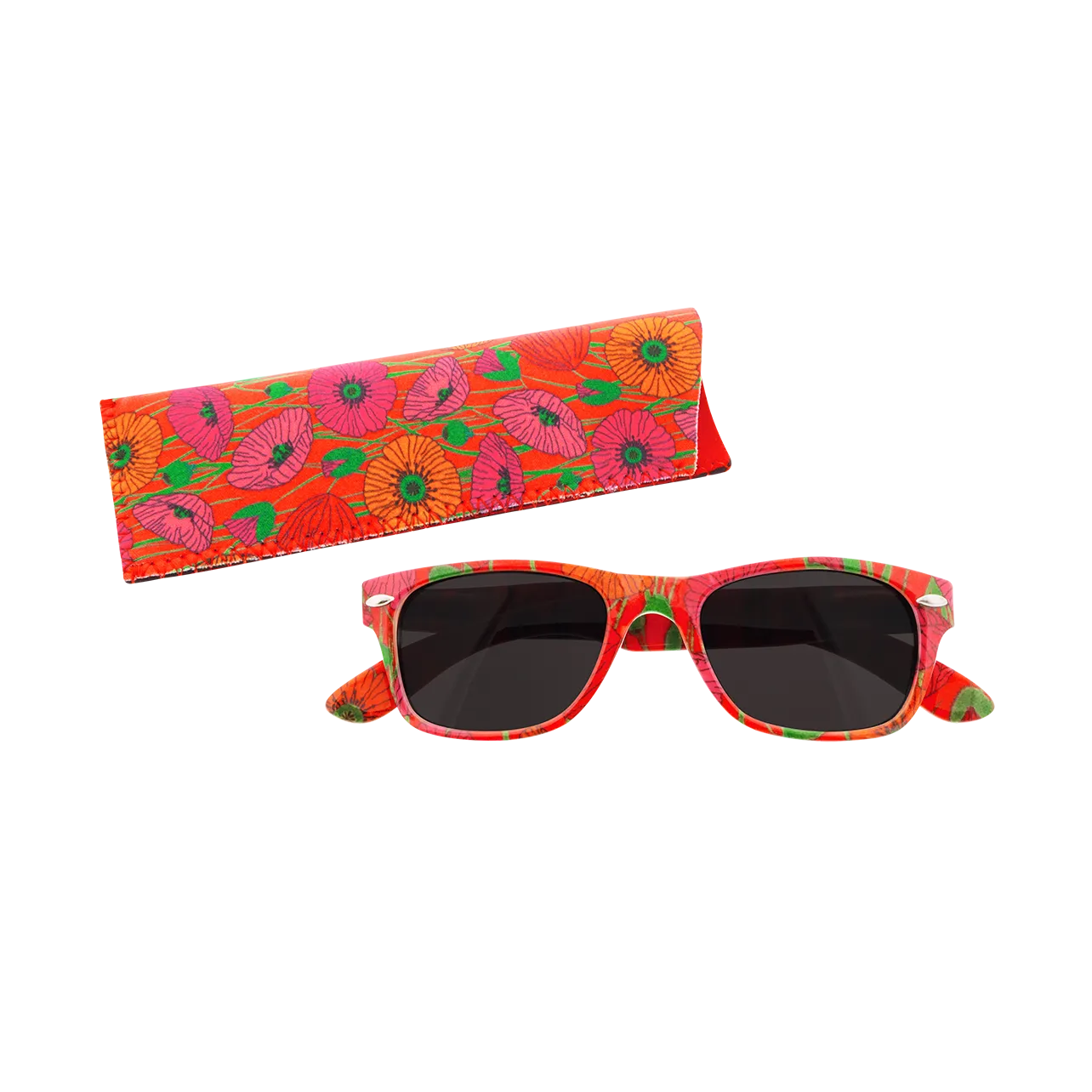 Sun glasses – Square Striped x4 Glasses – Poppies – Pylones