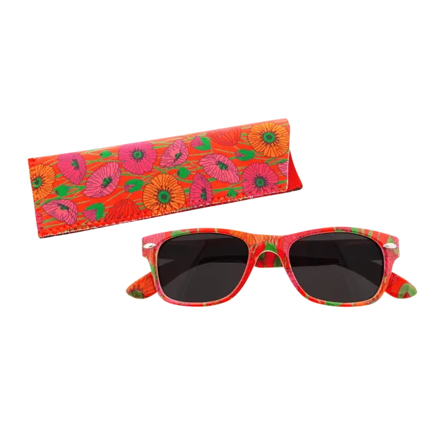 Sun glasses – Square Striped x4 Glasses – Poppies – Pylones