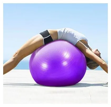 Swiss Ball Fitness Gymnastic Exercise Ball for Pilates Yoga Back Strengthening with Pump - Blue 75 cm Medium Size