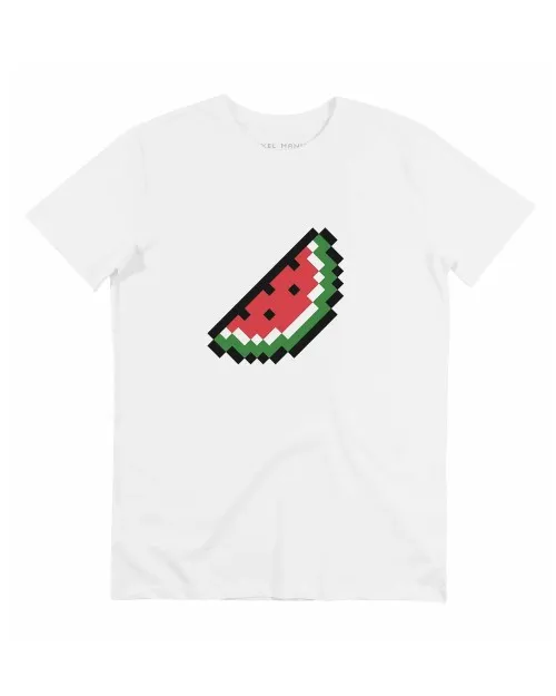 T-shirt Pastèque Pixel - Tshirt Tranche de Pastèque Pixellisée | Grafitee