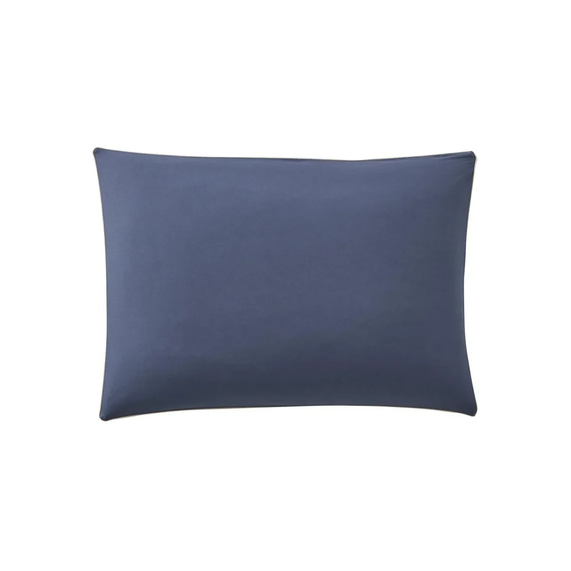 Bicolore Cotton Pillowcase, Bons Jours, Nocturne/Denim, Essix | 3 Suisses