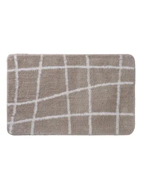 Fantasy Polyester Bath Mat Taupe 50x80cm Abstract - Brown