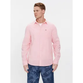 Tommy Jeans men's regular blend linen shirt - pink | wimod