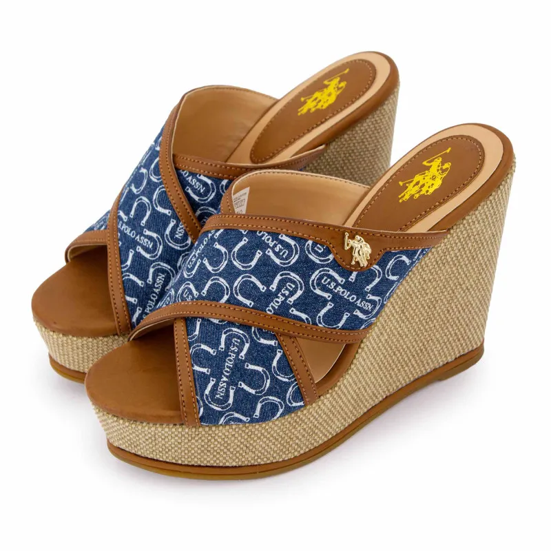 US POLO denim wedge sandals Aylin 003w for women at discounted price!