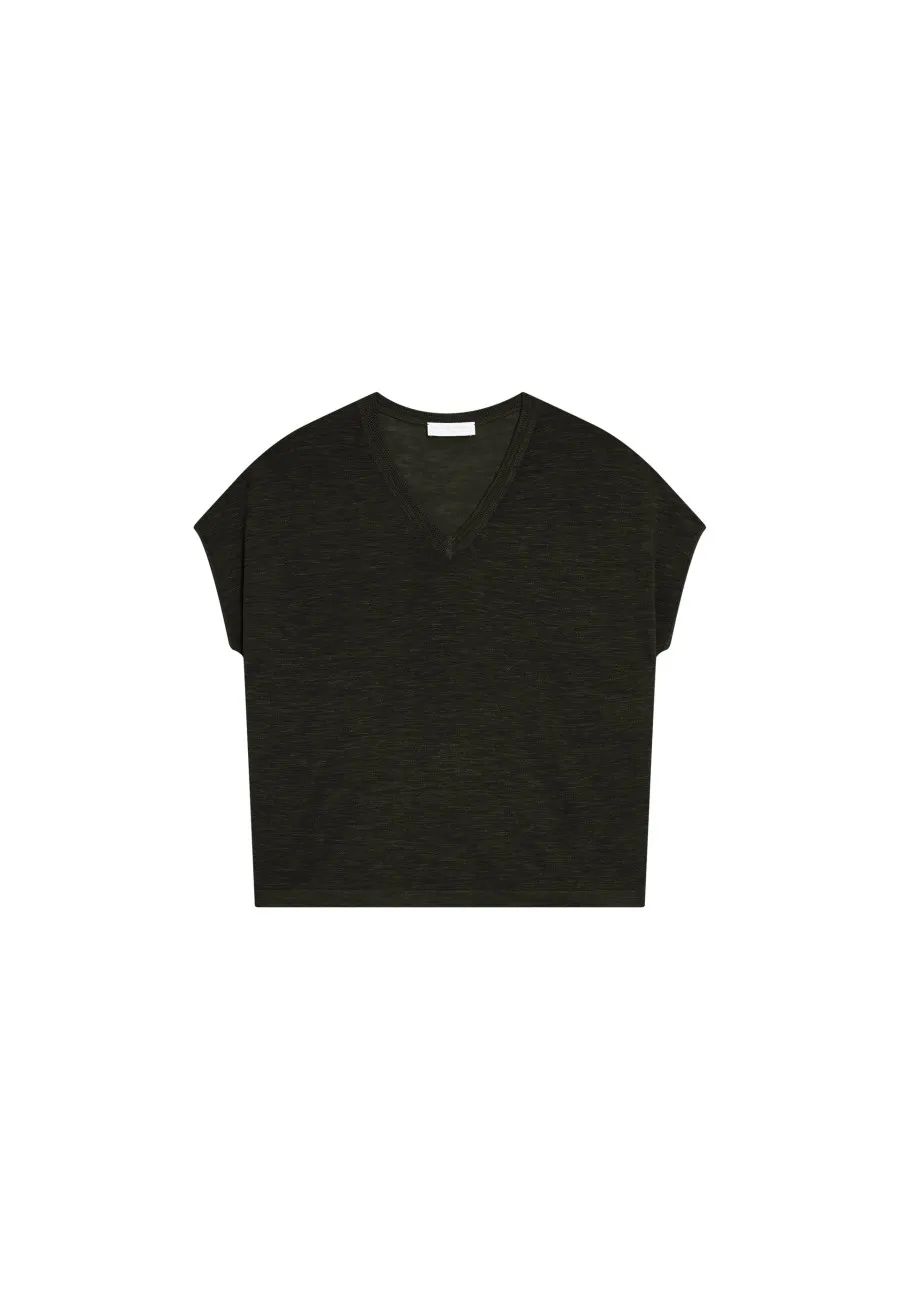 V-neck linen slub T-shirt - Marra