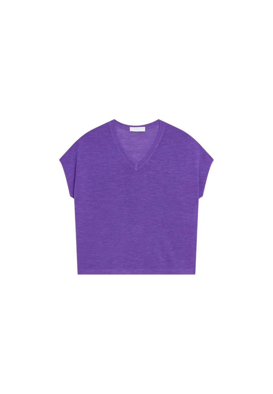 V-neck linen slub T-shirt - Marra