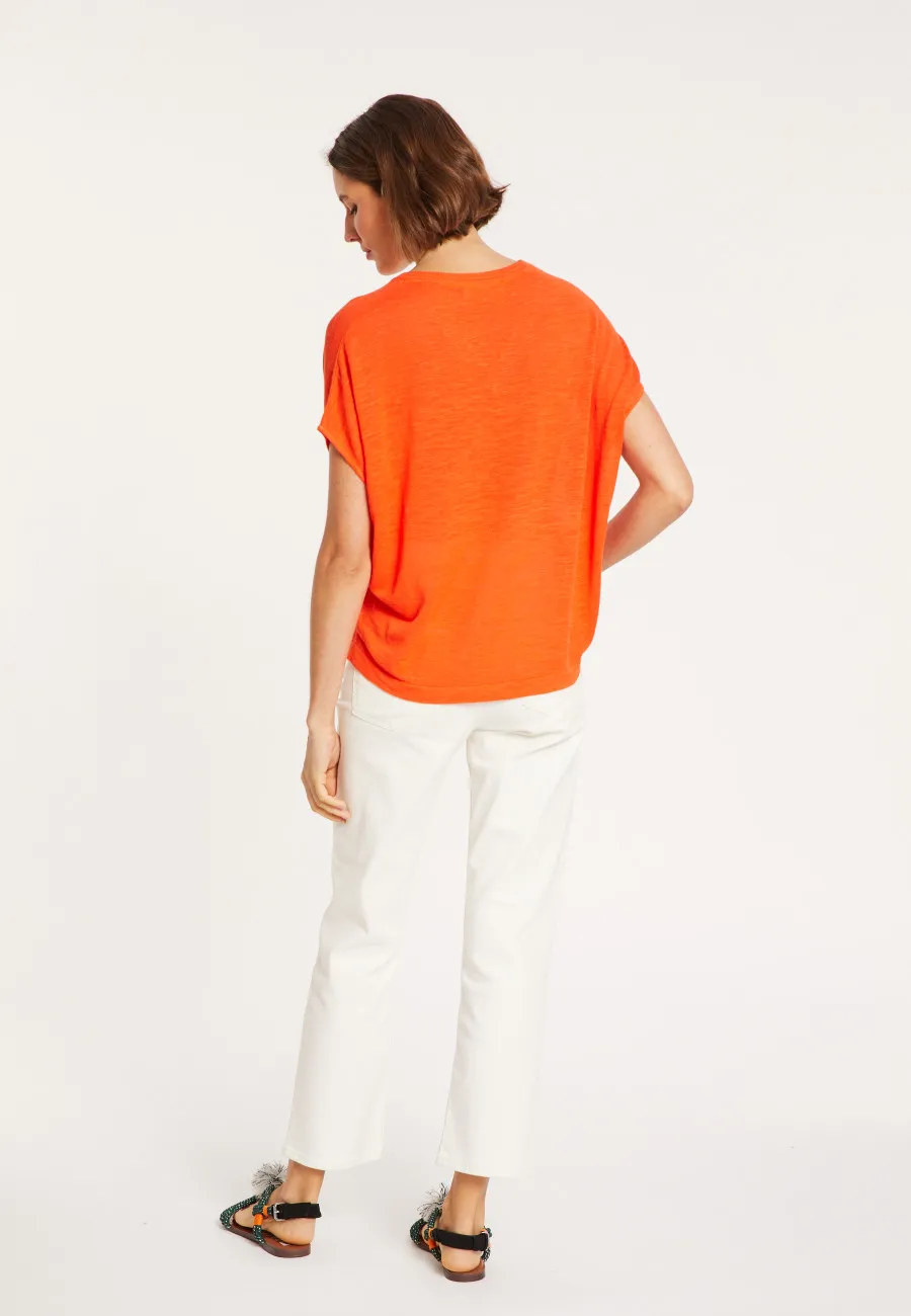 V-neck linen slub T-shirt - Marra