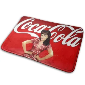 Vintage Coca-Cola Pin-Up Bath Mat 50s Style 40x60cm - Retro Decor