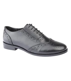 Black Cipriata Leather Richelieu Shoes for Women - Violetta