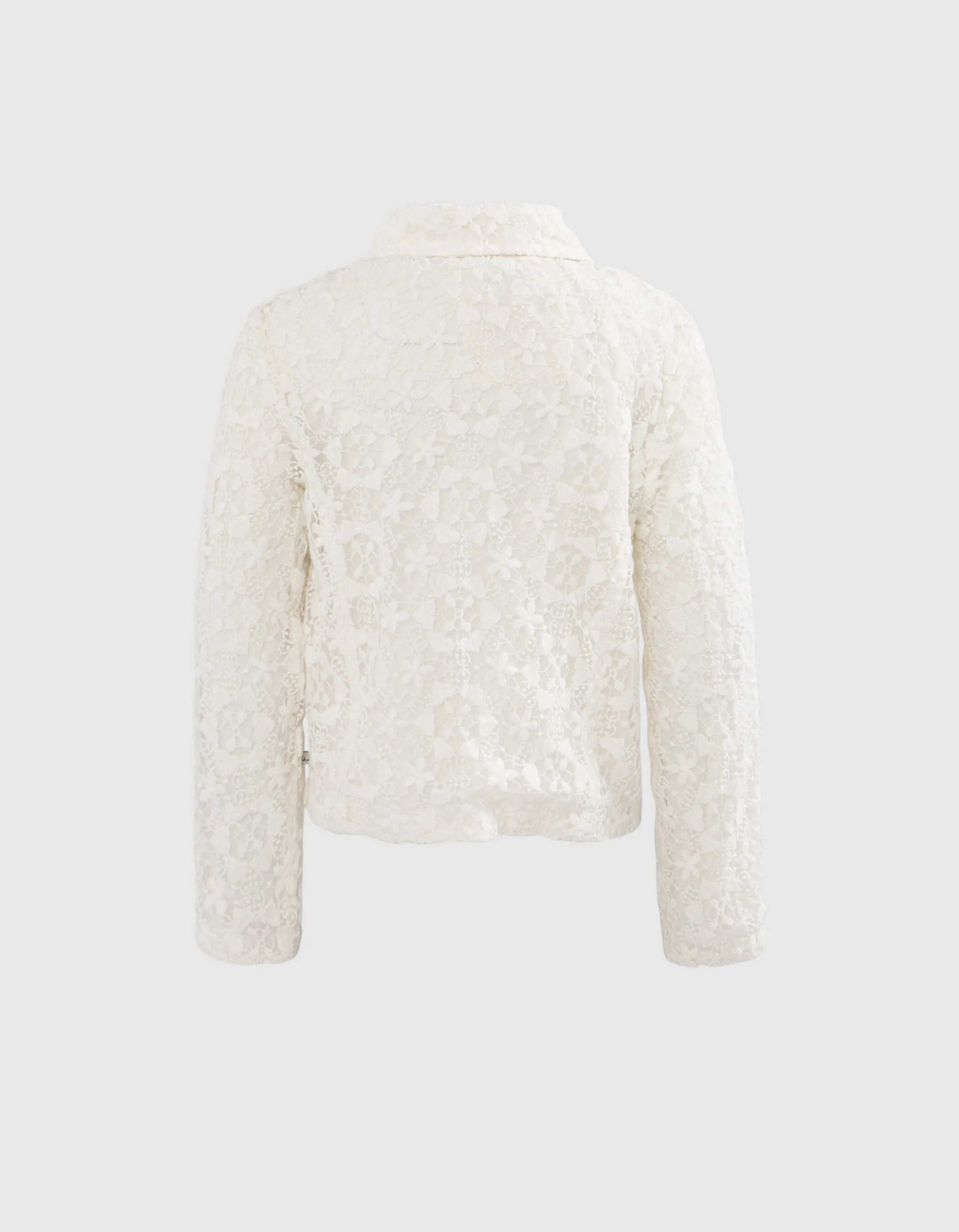 White lace biker style jacket girl